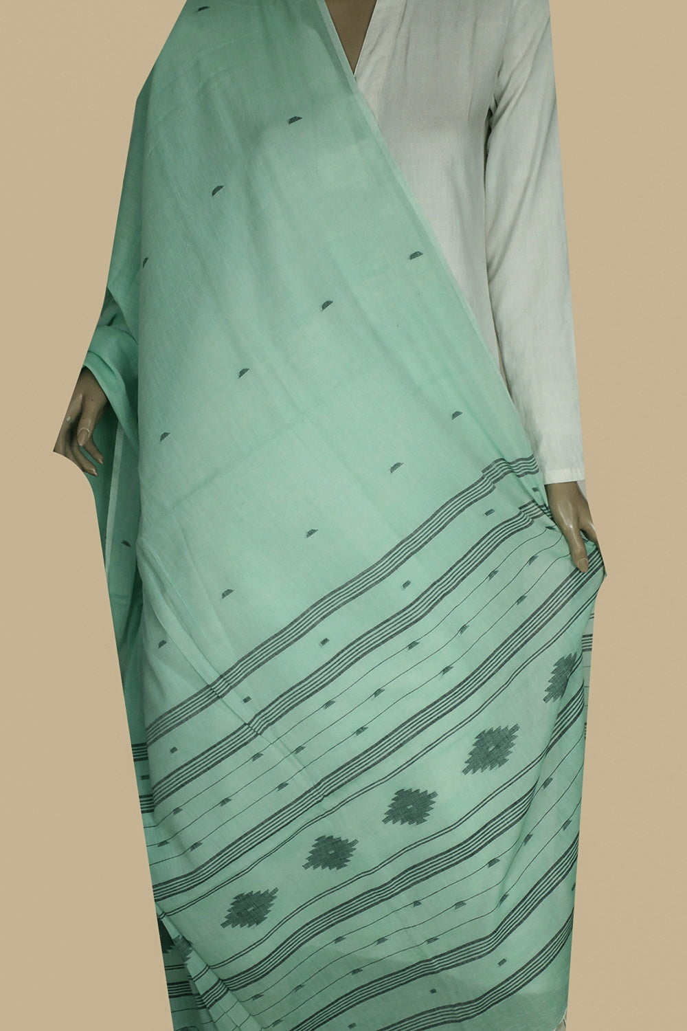 Blocks & Mud | Elegant high quality Dabu Natural Dyed Handwoven Kota Cotton Dupatta