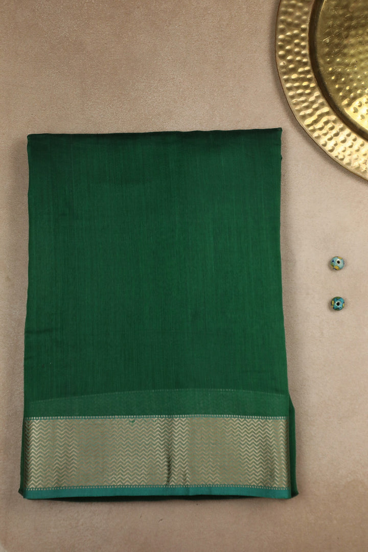 Dark Forest Green Maheshwari Silk Cotton Saree