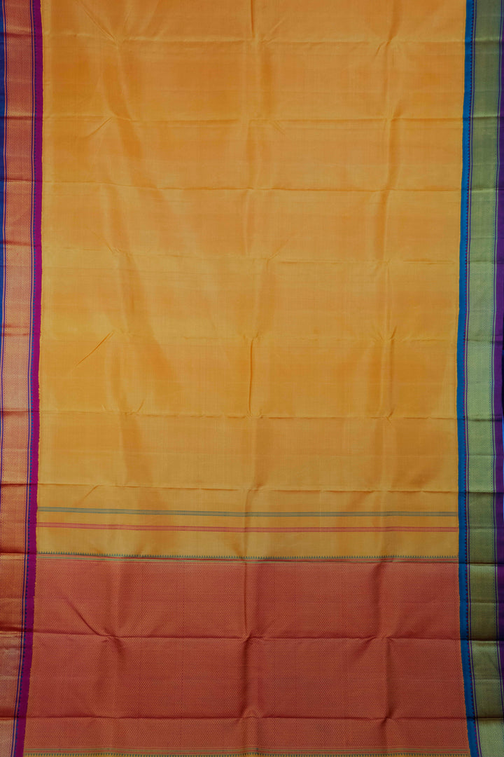 Traditional Yellow with Thread Border Kanchipuram Silk saree