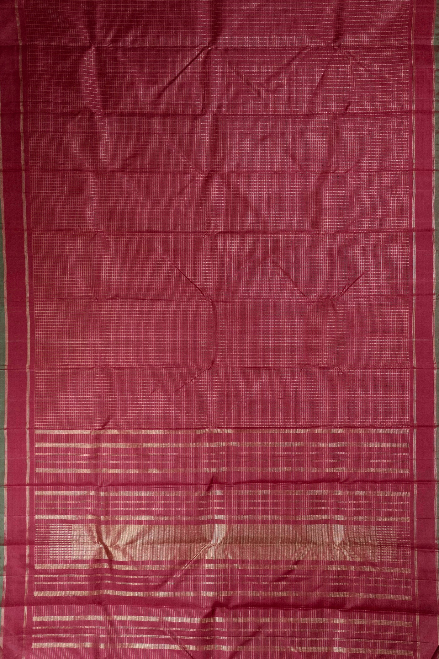 Traditional Maroon with Zari Checks Kanchi Silk saree