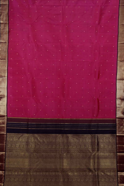 Hot Pink with Zari Border Kanchipuram Silk saree