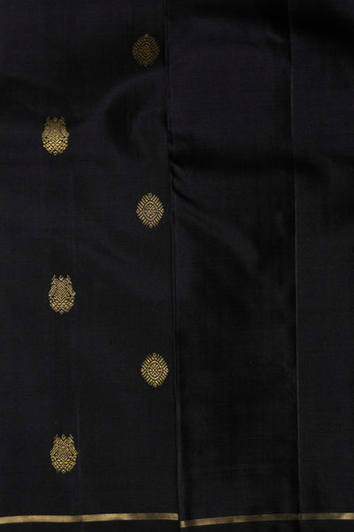 Black with Zari Motifs Kanchipuram Silk saree