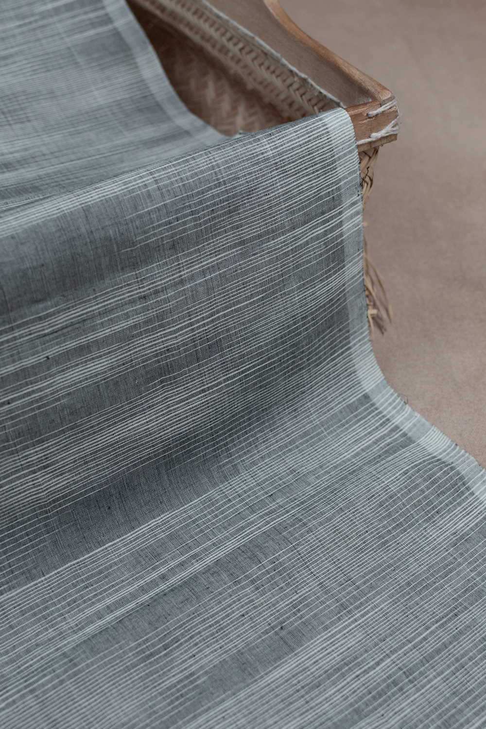 Grey Handwoven Cotton Fabric