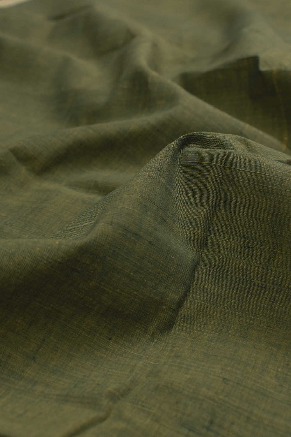 Plain Green Handspun Cotton Fabric