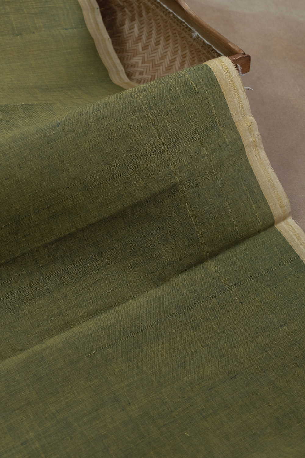 Plain Green Handspun Cotton Fabric