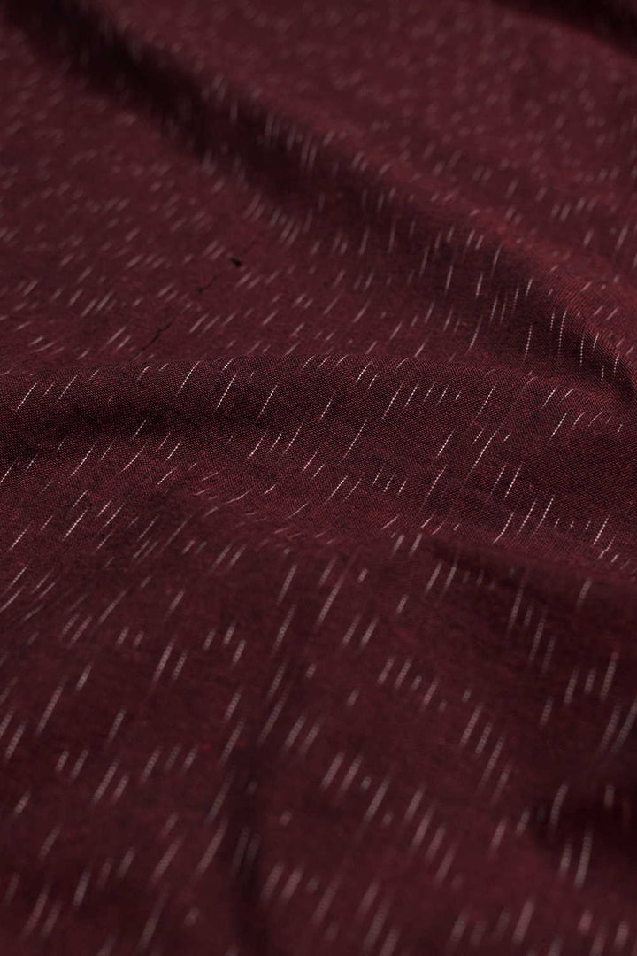 Burnt Maroon Ikat Cotton Fabric-1.2 m