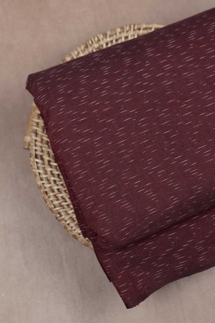 Burnt Maroon Ikat Cotton Fabric-1.2 m