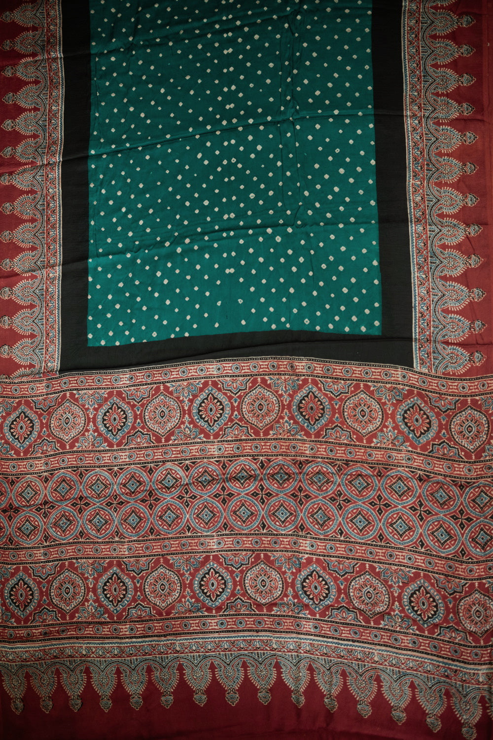 Ajrak Print Saree-Matkatus 