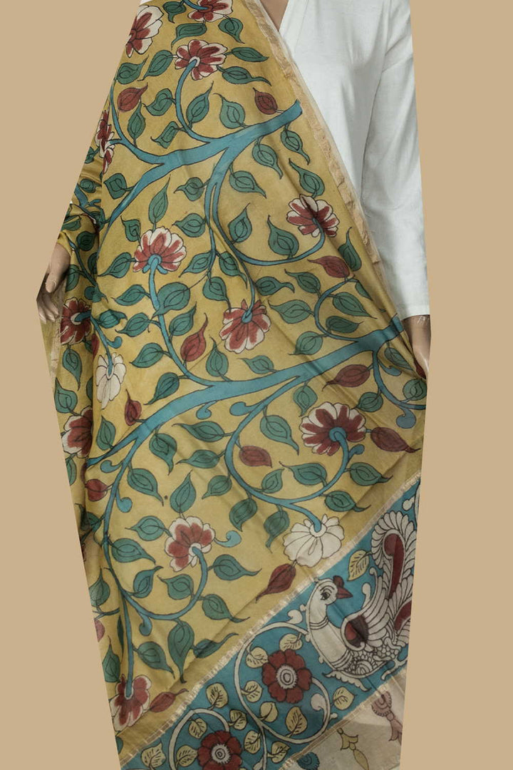 Painted Kalamkari Dupatta-Matkatus 