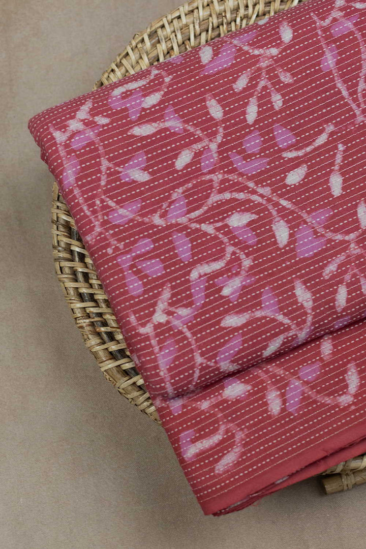 Prettiest Floral Kantha Stitch Dabu Cotton Fabric