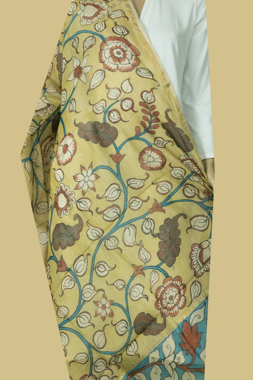 Painted Kalamkari Dupatta-Matkatus 