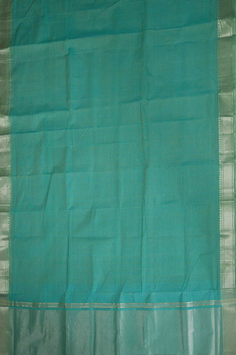 Dual Shaded Green & Blue Mangalagiri Cotton saree