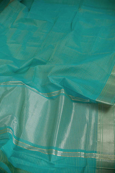 Dual Shaded Green & Blue Mangalagiri Cotton saree