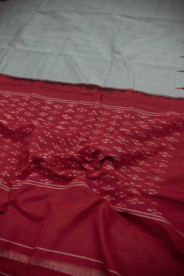 Grey Ikat Cotton saree