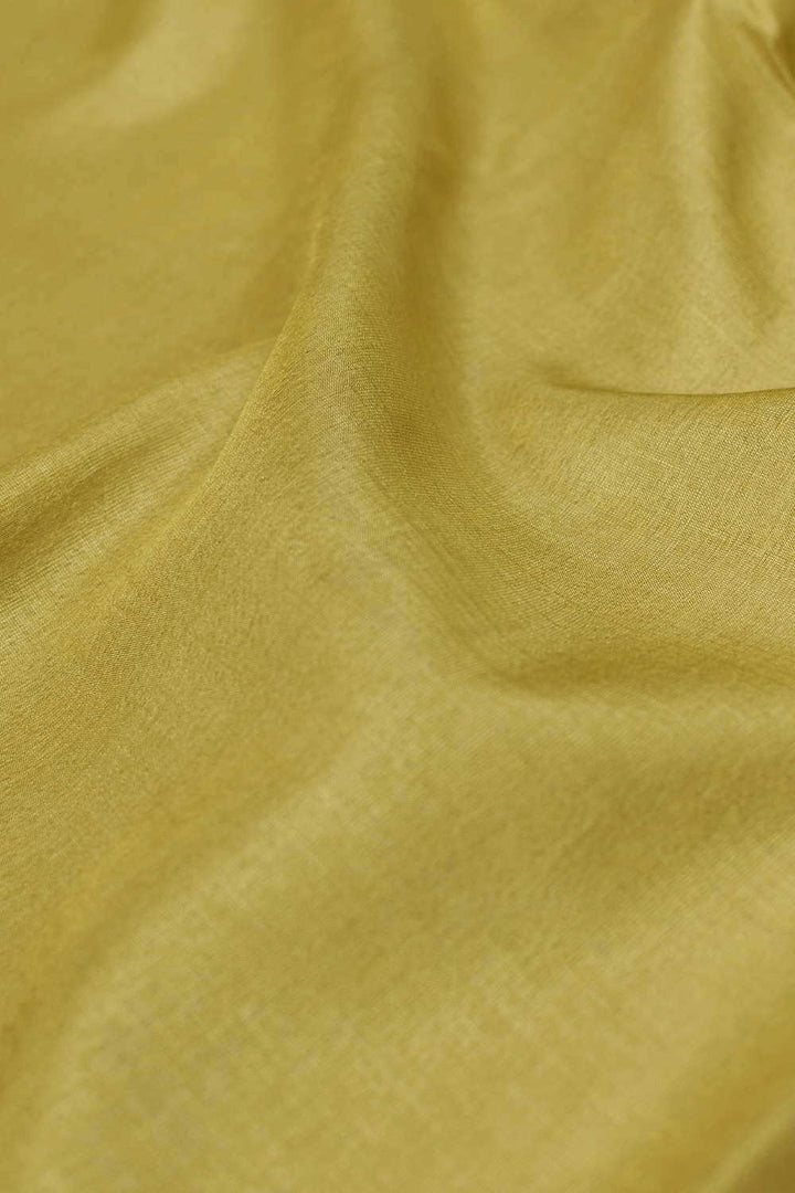 Yellow Handwoven Tussar Fabric