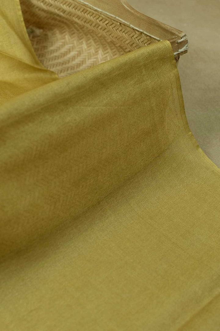 Yellow Handwoven Tussar Fabric