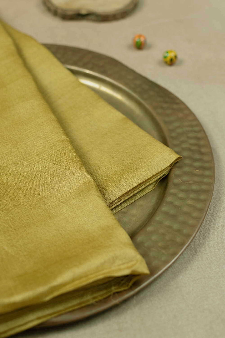 Yellow Handwoven Tussar Fabric