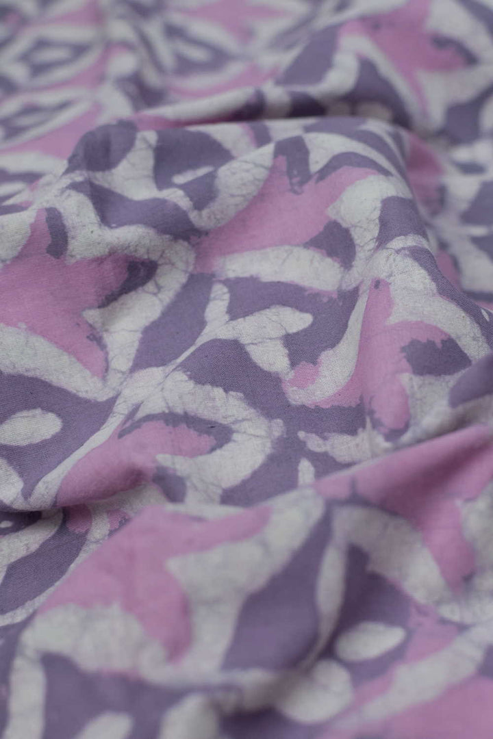 Shades of Purple Design Dabu Cotton Fabric