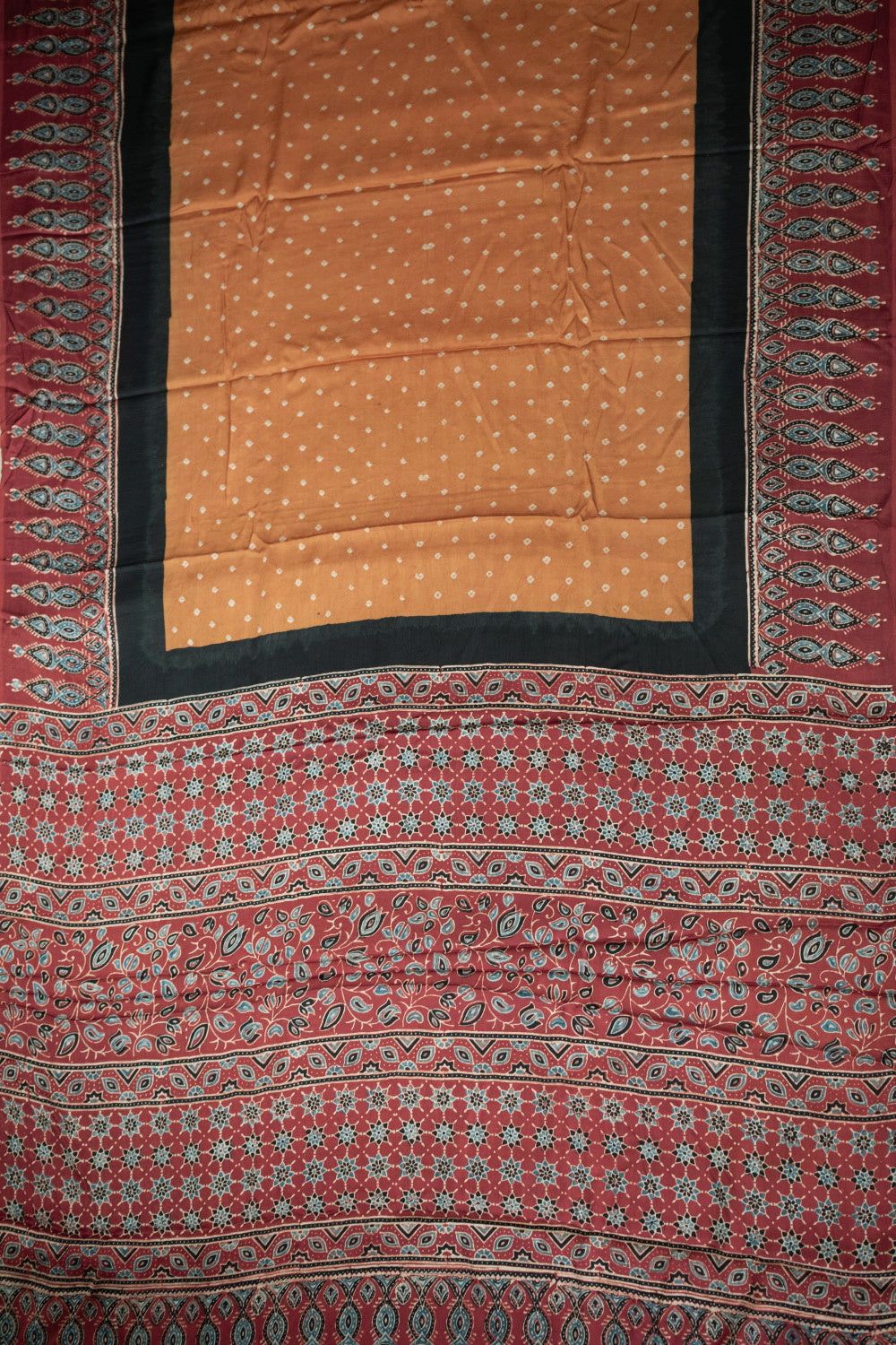 Ajrak Print Saree-Matkatus 