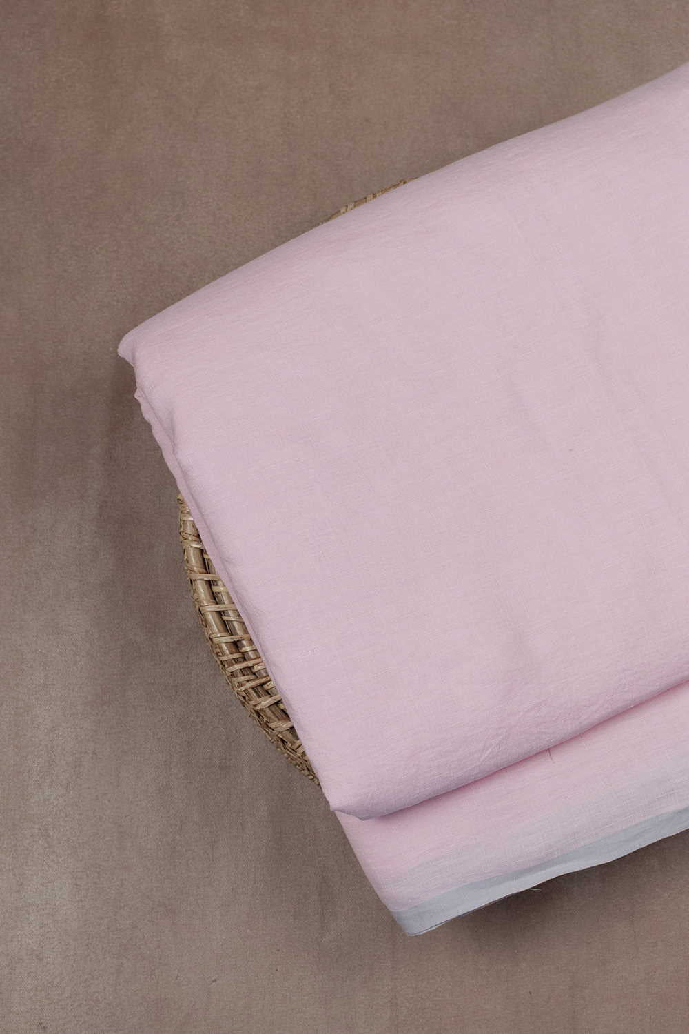 Baby Pink Handwoven Linen Fabric