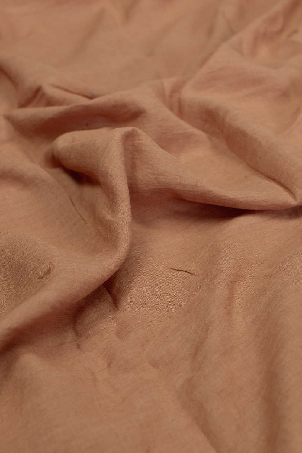 Light Orange Handwoven Linen Fabric