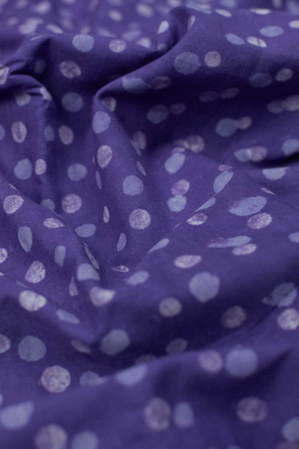 Purple - Circle Dabu Cotton Fabric