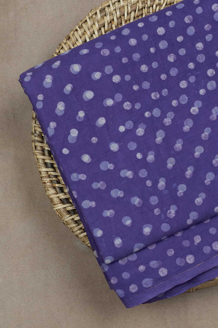 Purple - Circle Dabu Cotton Fabric