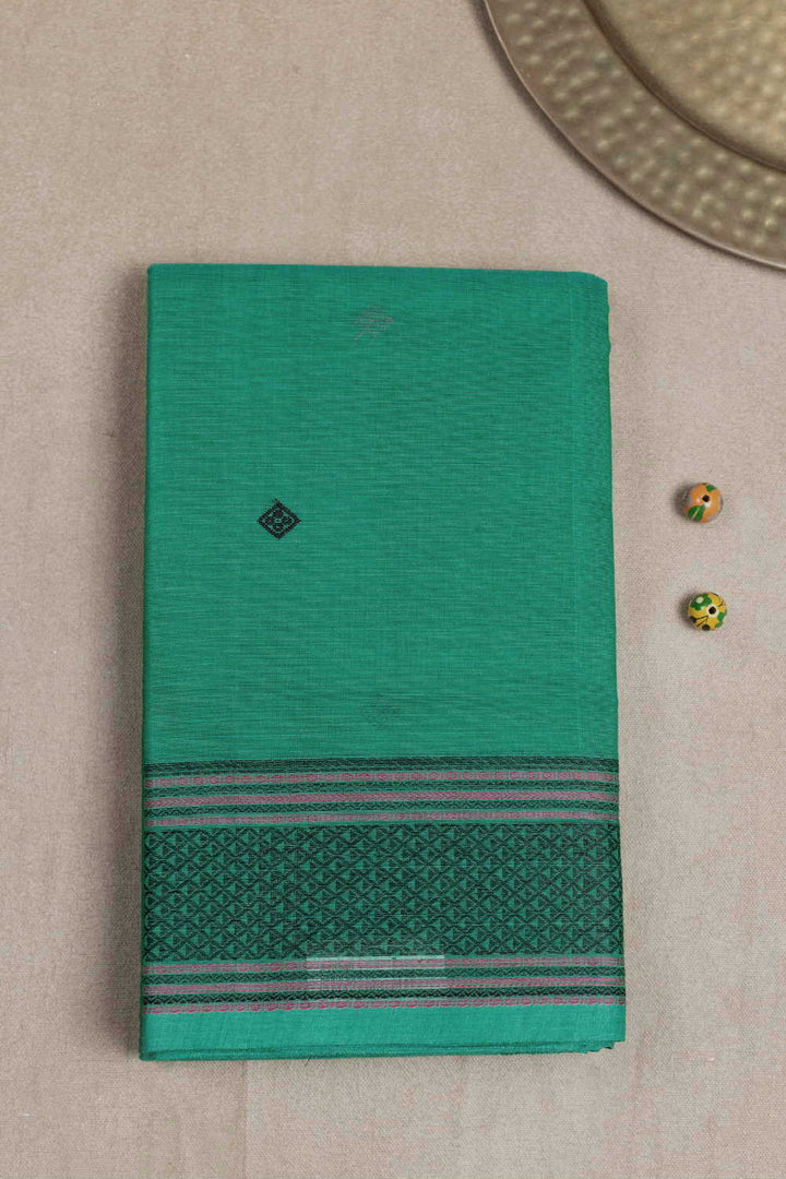 Seafoam Green Kanchipuram Cotton saree