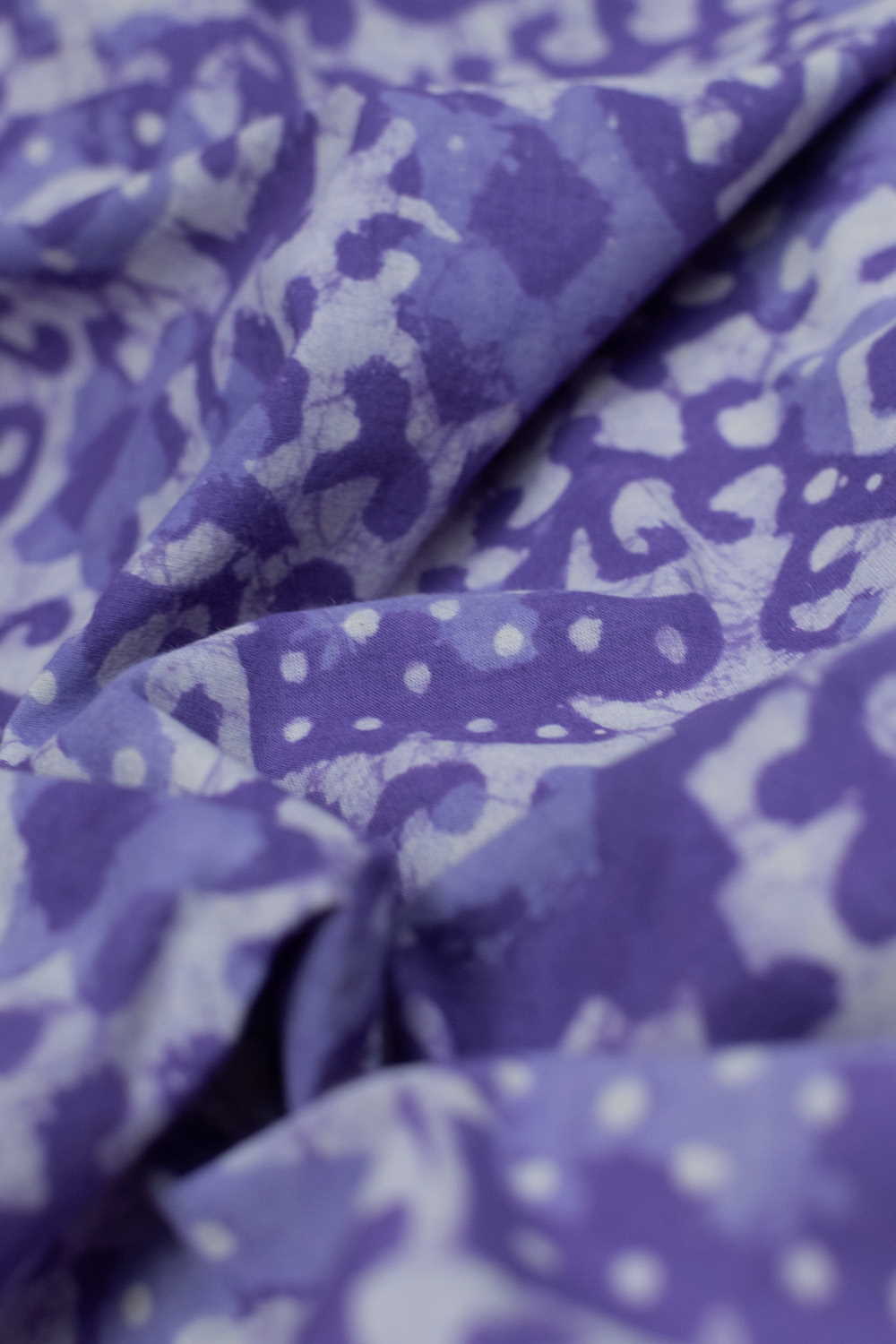 Purple Garden Dabu Cotton Fabric