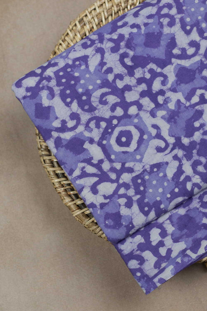 Purple Garden Dabu Cotton Fabric