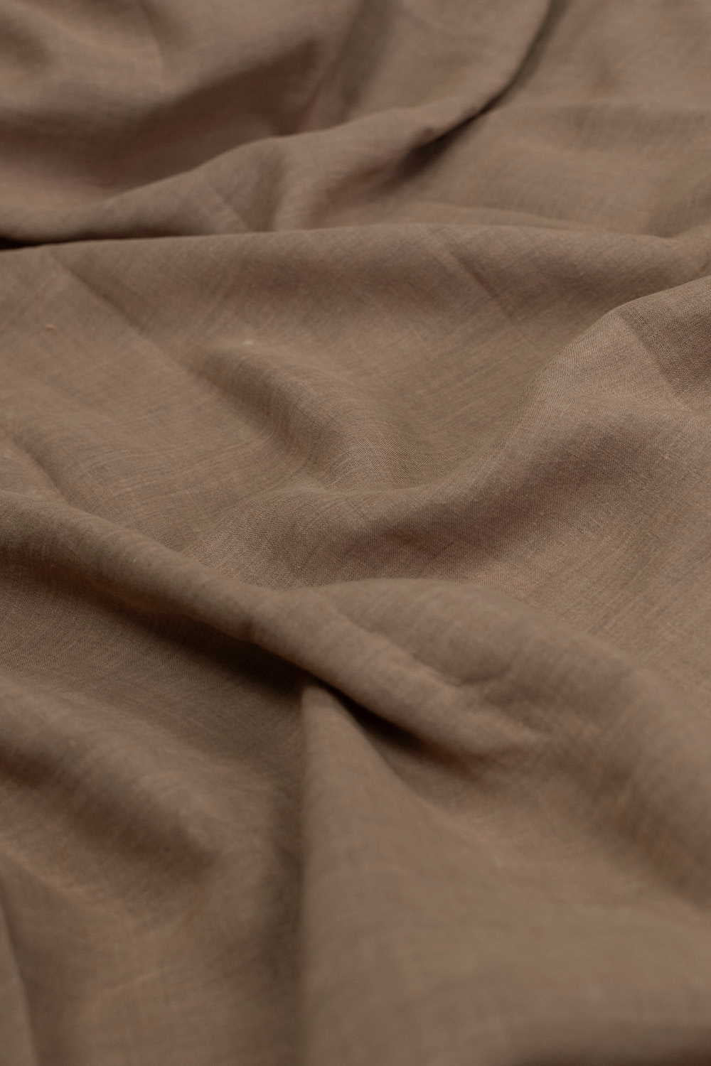 Dark Beige Handwoven Linen Fabric - 0.65m