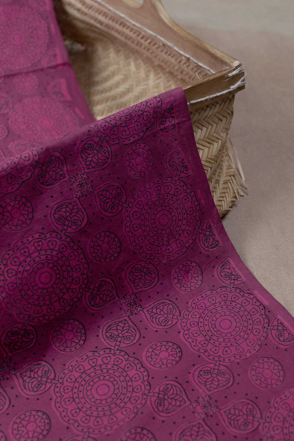 Subdued Pink Dabu Cotton Fabric