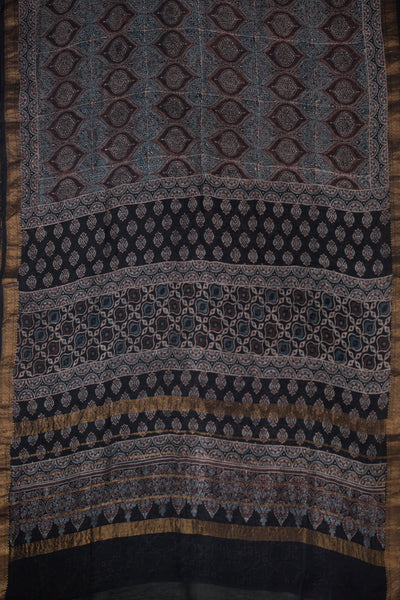 Ajrak Print Saree-Matkatus 