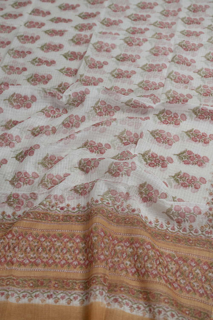 Floral design Block Printed Kota Cotton Dupatta