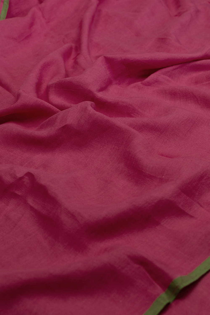 Dark Pink Handwoven Linen Fabric