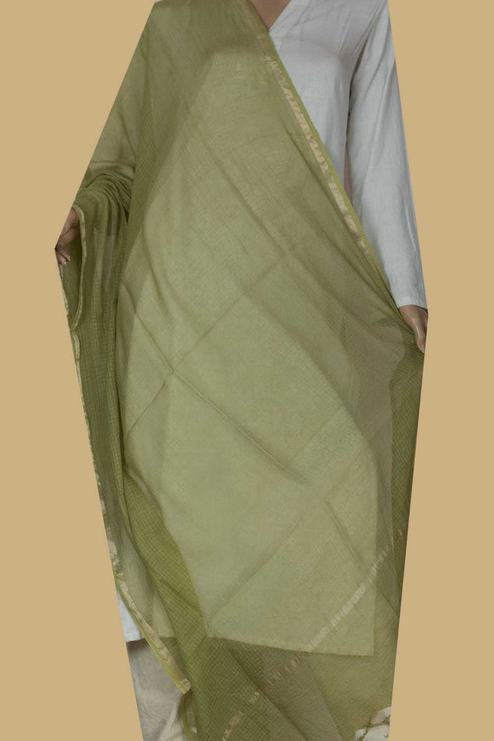 Avocado Green Kota Cotton Dupatta