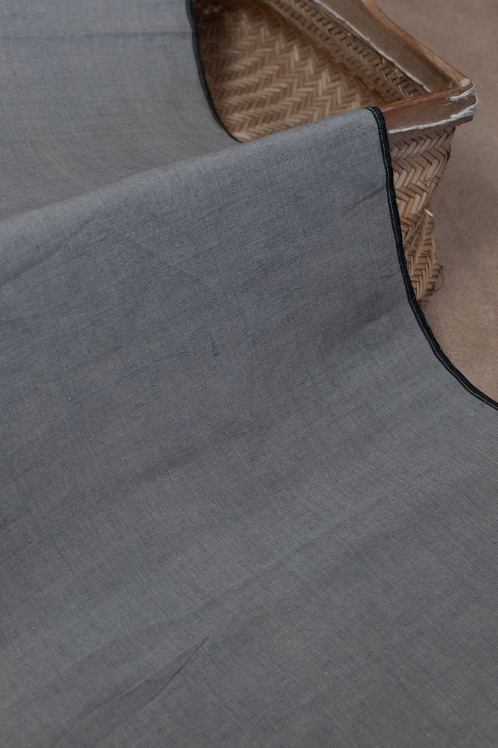 Stone Grey Handwoven Linen Fabric