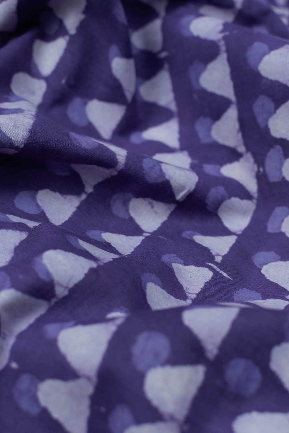 Poppy Purple Dabu Cotton Fabric