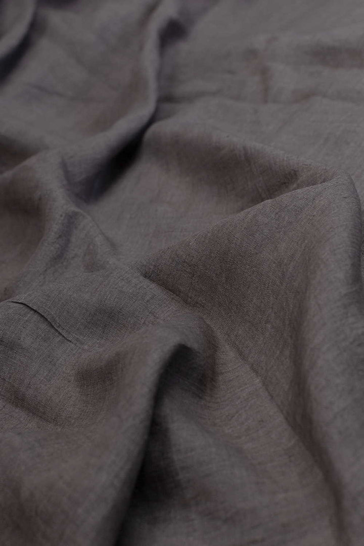 Fossil Grey Handwoven Linen Fabric - 1.1m