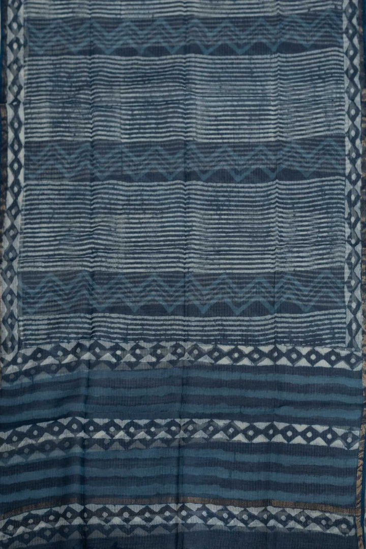 Indigo Block Printed Kota Cotton Dupatta