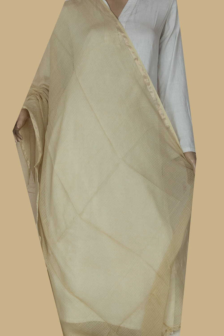 Beige Kota Cotton Dupatta