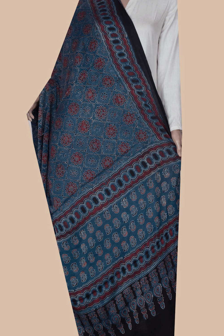 Ajrak Modal Silk Dupatta - Matkatus