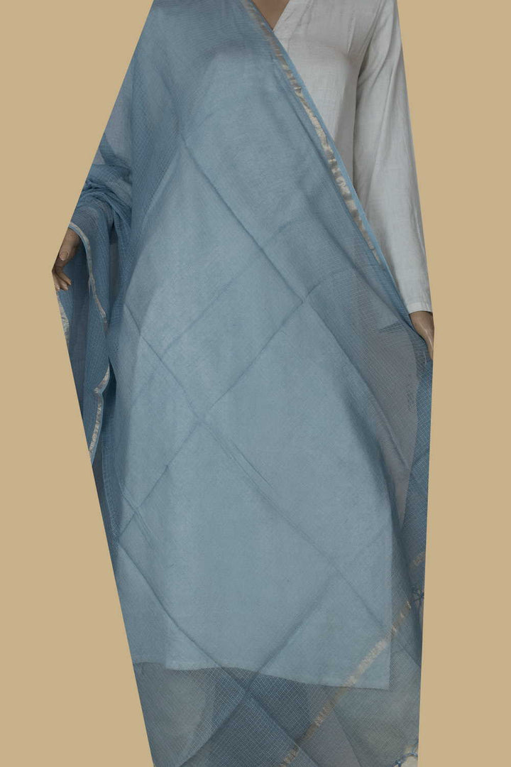 Greyish Blue Kota Cotton Dupatta