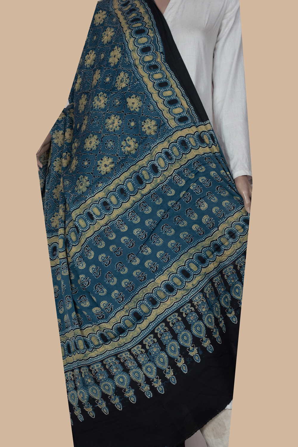 Ajrak Modal Silk Dupatta - Matkatus