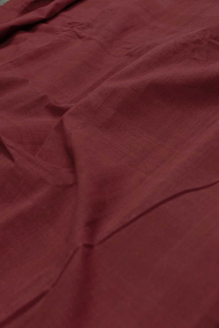 Dark Maroon Handspun Cotton Fabric - 1.3m