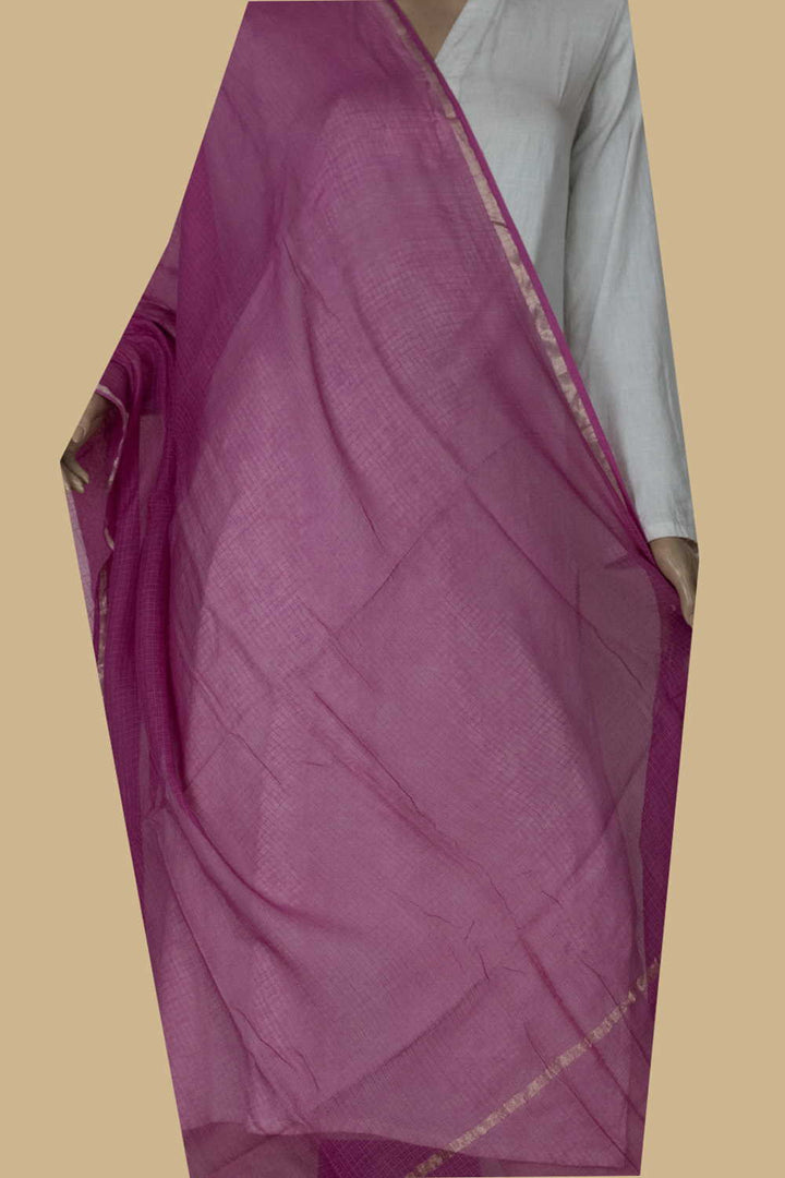 Magenta Pink Kota Cotton Dupatta