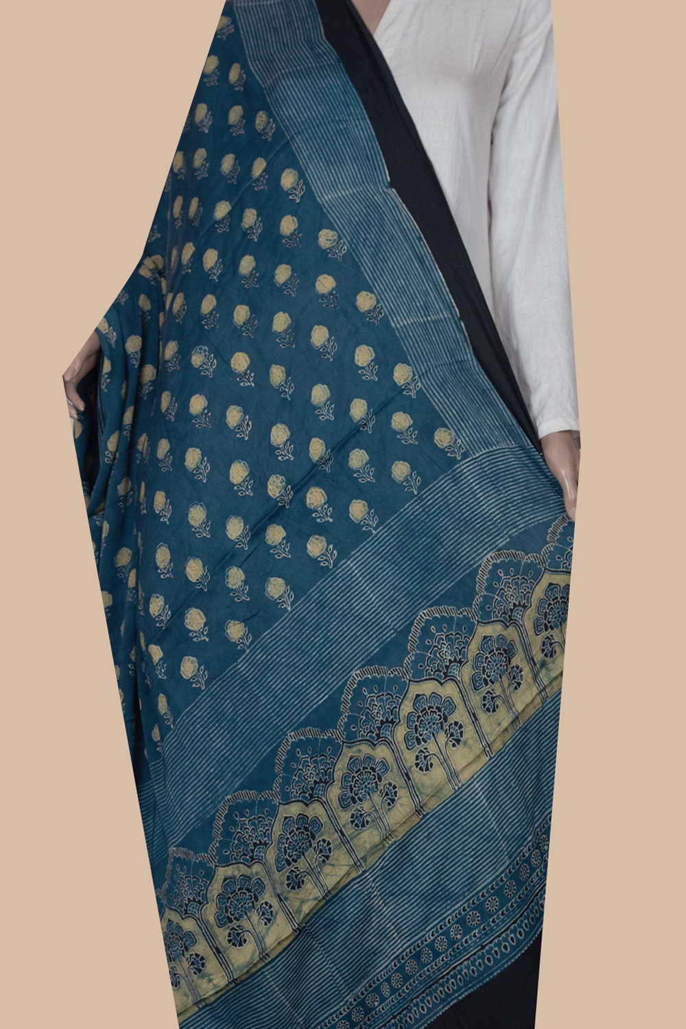 Ajrak Modal Silk Dupatta - Matkatus