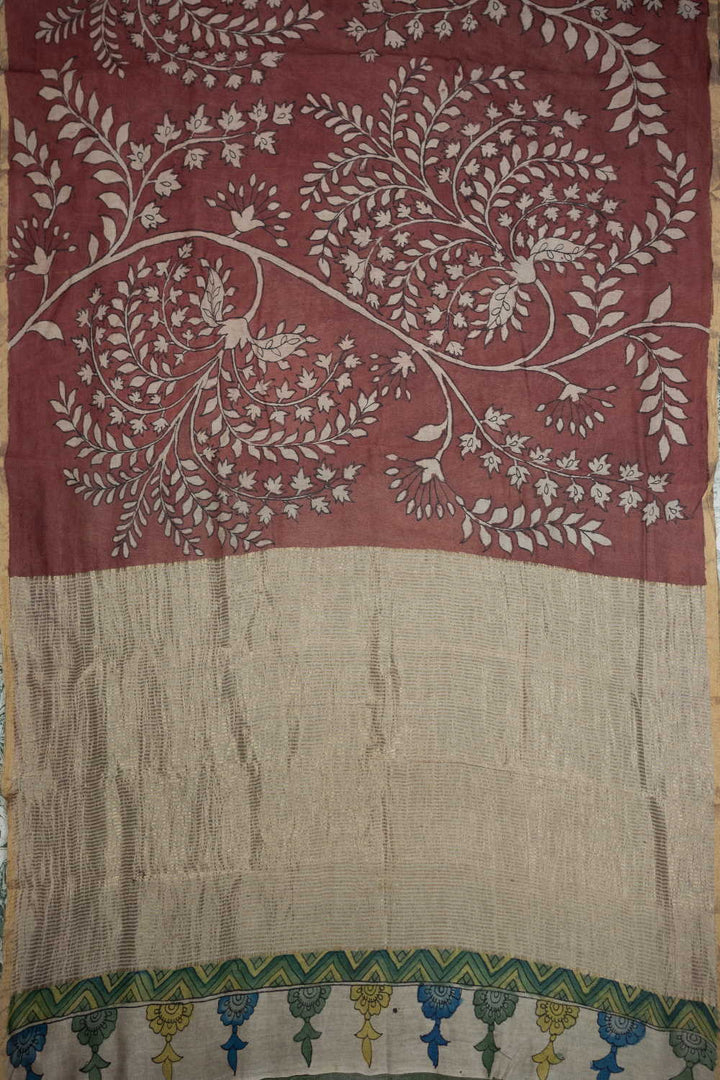 Painted Kalamkari Saree-Matkatus 