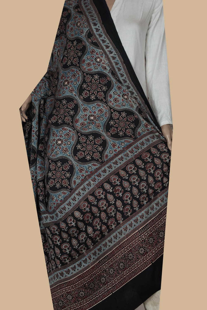 Ajrak Modal Silk Dupatta - Matkatus