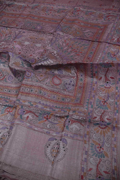 Tiny Motifs Kantha Silk saree